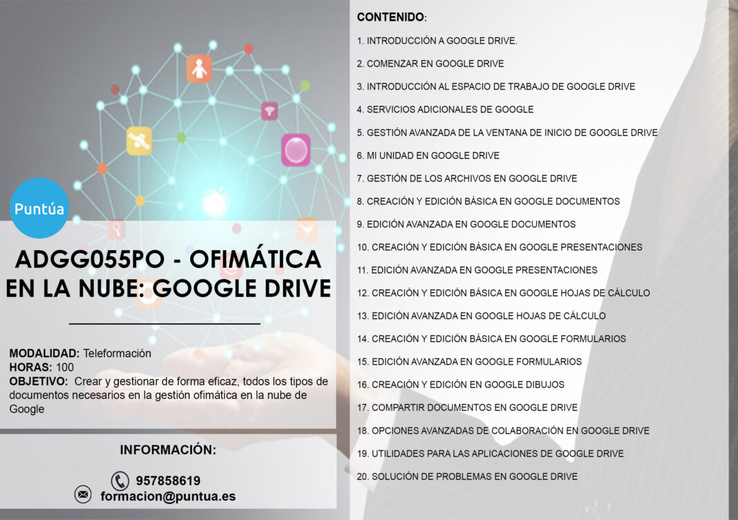 Información curso: Ofimática en la nube: google drive