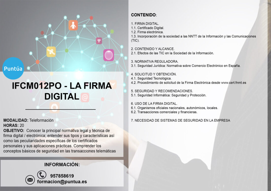 Información curso: la firma digital