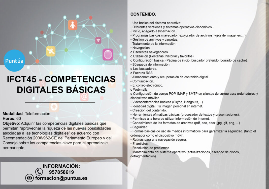 Información curso: competencias digitales básicas